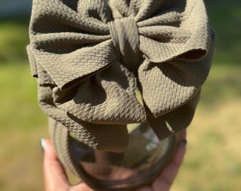 OLIVE color extra messy headwrap • Messy headband for babies