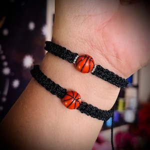 Adjustable Basketball Bracelet: Sport Braided Cord Bracelet