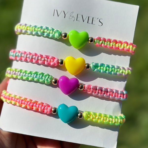 Pastel heart bracelets • pack of friendships bracelets •Pastel hearted bracelets