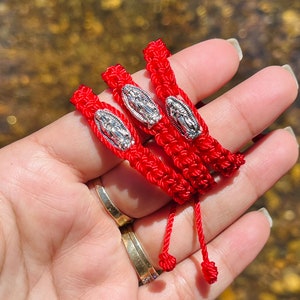 Pulsera Virgen de Guadalupe Roja, pulseras Virgen María de hilo rojo