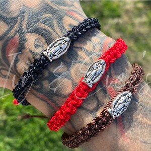 Pulsera unisex Virgen De Guadalupe, pulseras trenzadas, pulsera Virgen maria