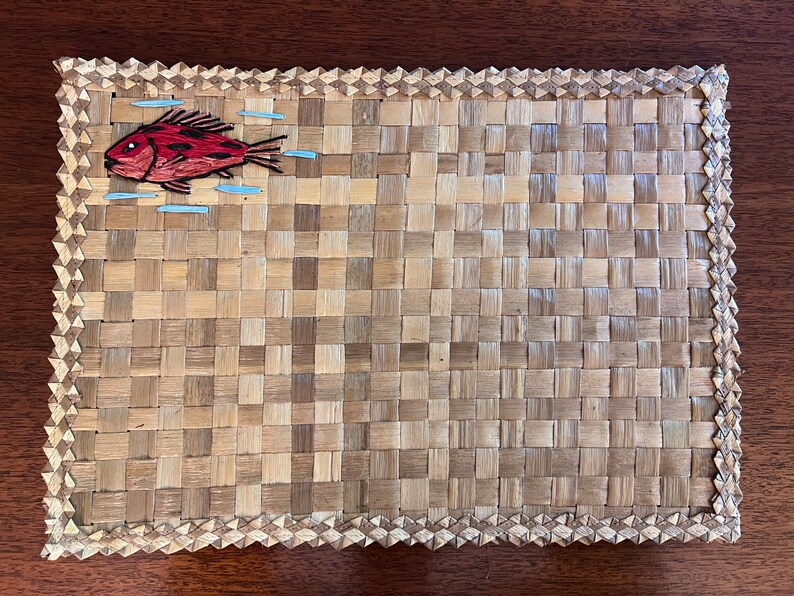 Set of 8 Vintage Wicker Fish Placemats Etsy