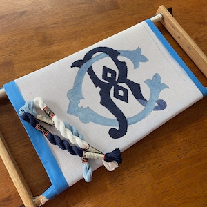 Custom Made Monogramed Ring Bearer Needlepoint Canvas