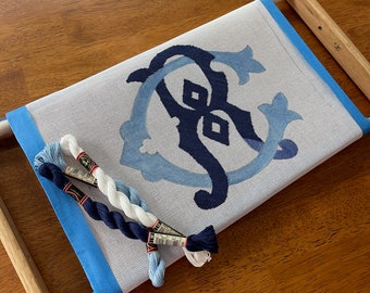 Custom Made Monogramed Ring Bearer Needlepoint Canvas