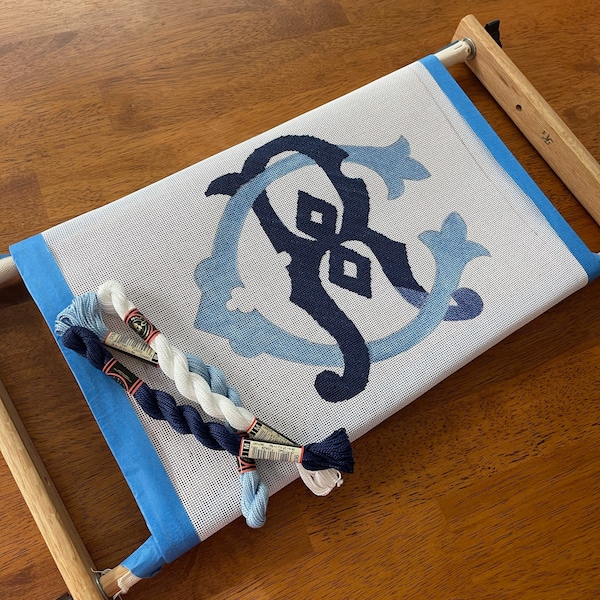 Monogram Needlepoint Etsy