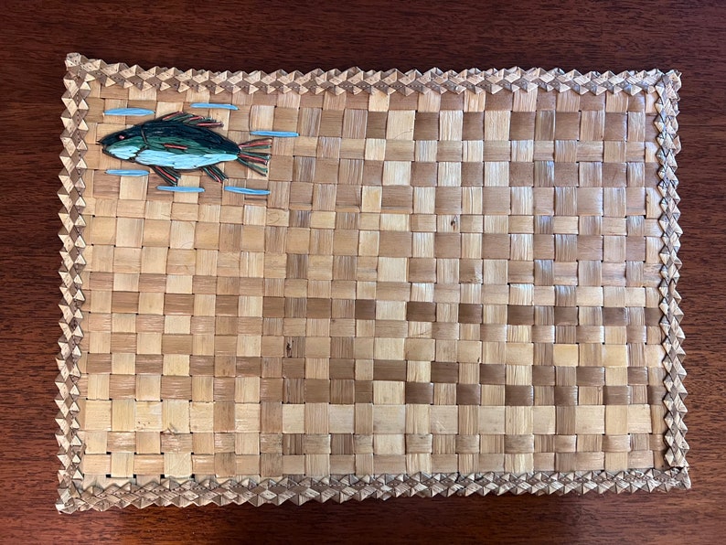 Set of 8 Vintage Wicker Fish Placemats Etsy