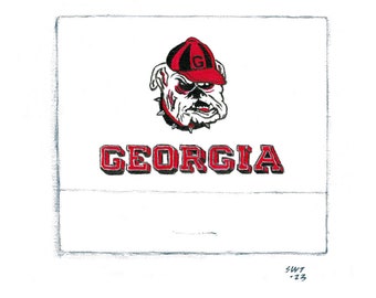 Georgia Bulldogs Vintage Matchbox Print 8.5”x11”