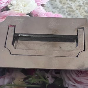 Vintage Chrome Campaign Drawer Pull