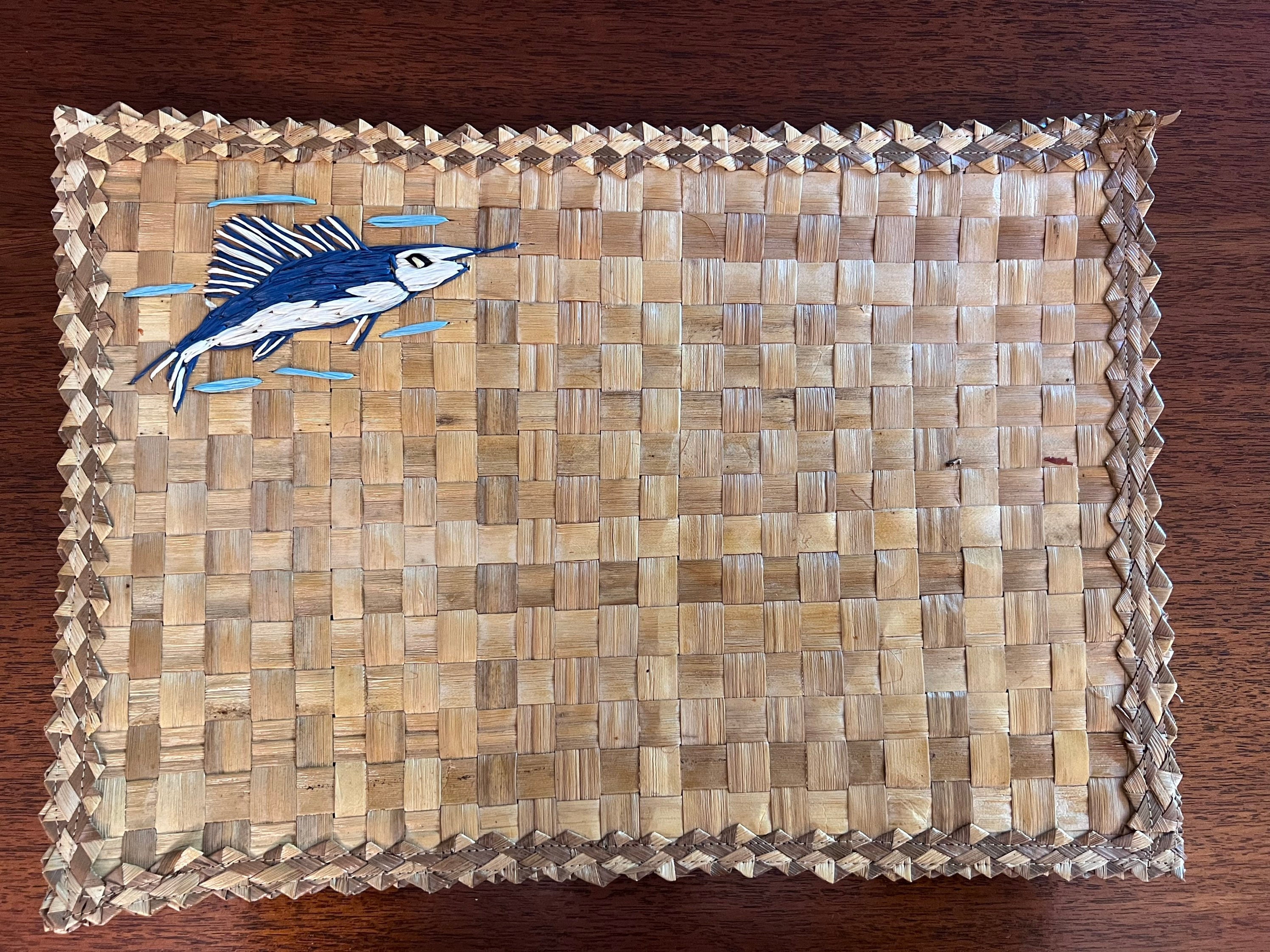 Set of 8 Vintage Wicker Fish Placemats Etsy