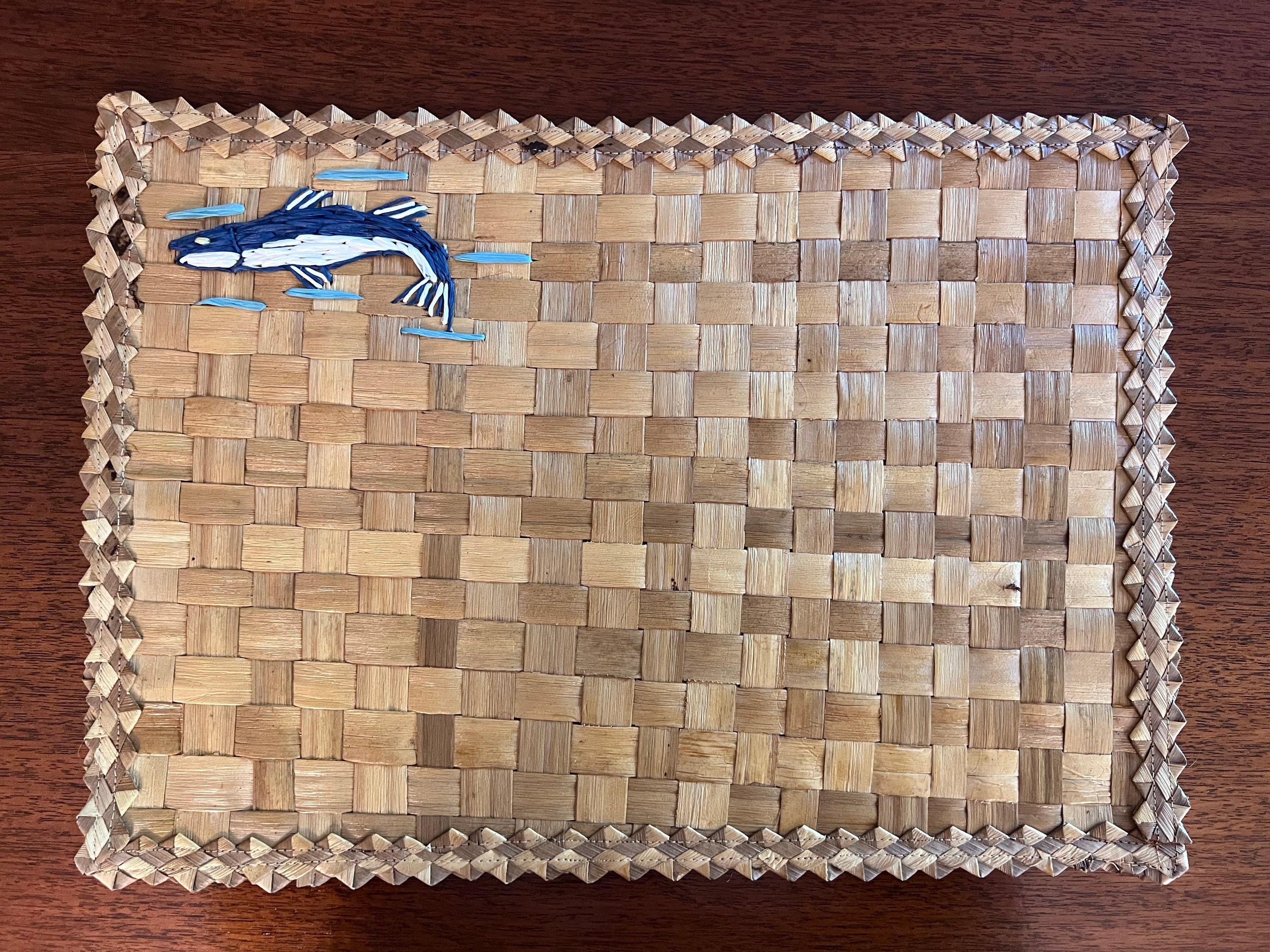 Set of 8 Vintage Wicker Fish Placemats Etsy