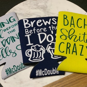 Personalized Koozie | Custom Can Cooler | Wedding Favor | Bachelor party | No Minimum |  Bachelorette party