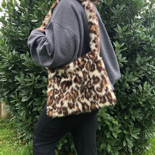 fluffy tiger print bag