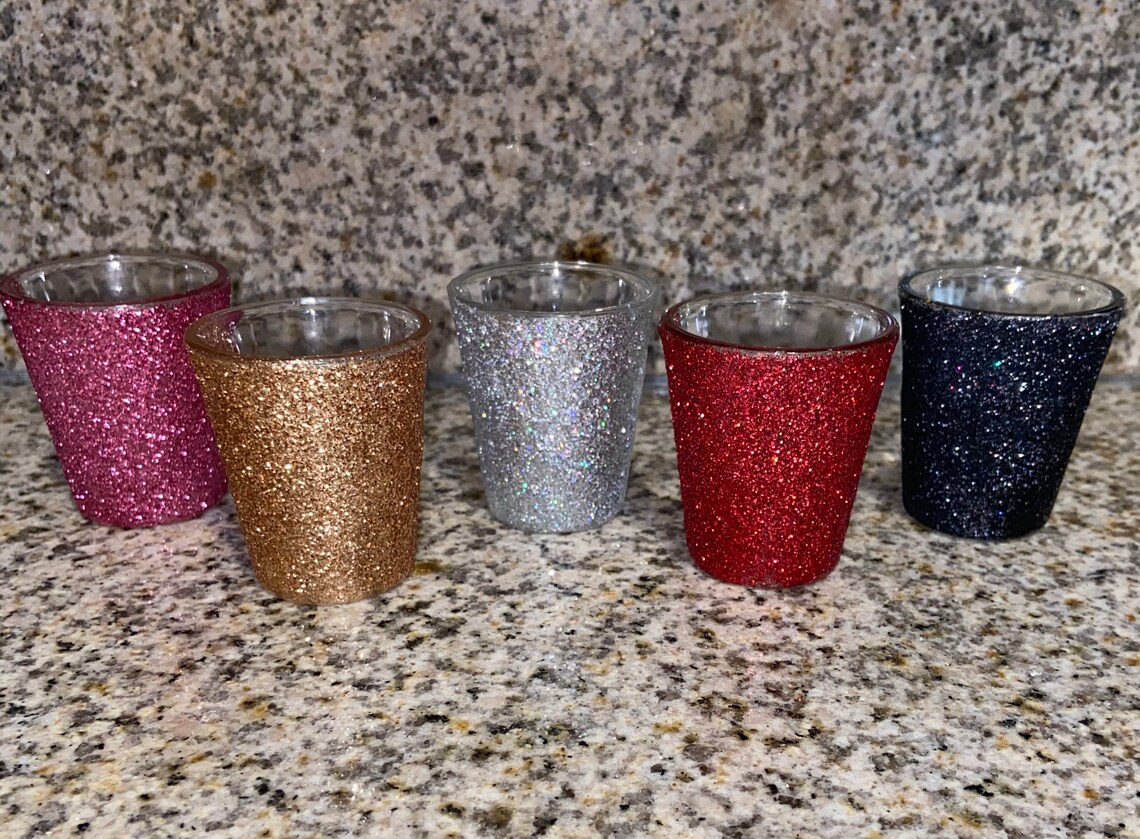 Glitter Shot Glasses Etsy
