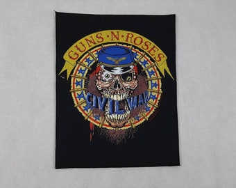 Biker Pendentif Gun N’Roses Avec Son Collier Rock Pistolets Et Tête De Mort
