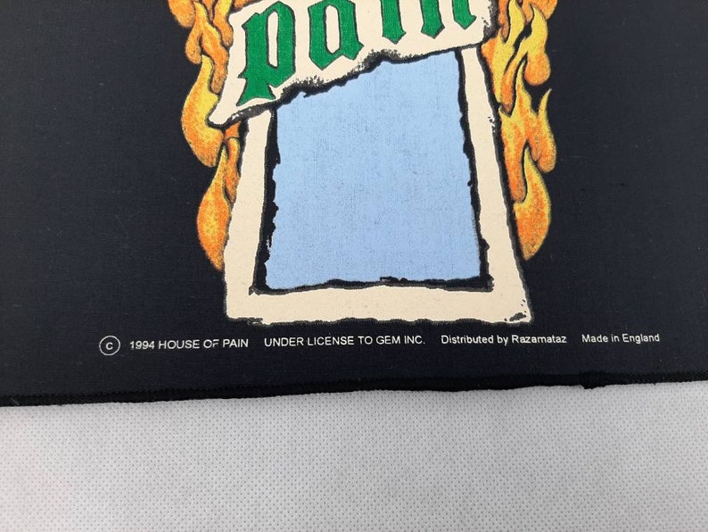 Vintage 1994 House Of Pain Back Patch Hip Hop Rap Chuck D Run DMC NWA Ice Cube Cypress Hill Anthrax
