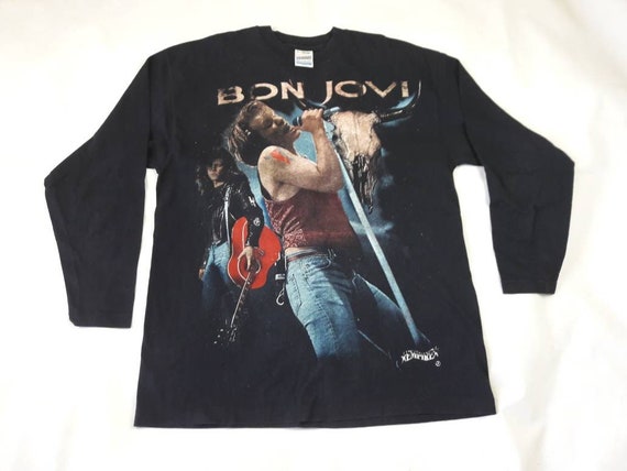 Vintage 1995 Bon Jovi Tour Long Sleeve T-Shirt He… - image 1
