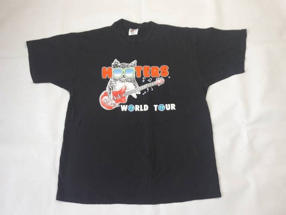 Vintage 1990s Hooters T-Shirt Biker Triumph David… - image 1