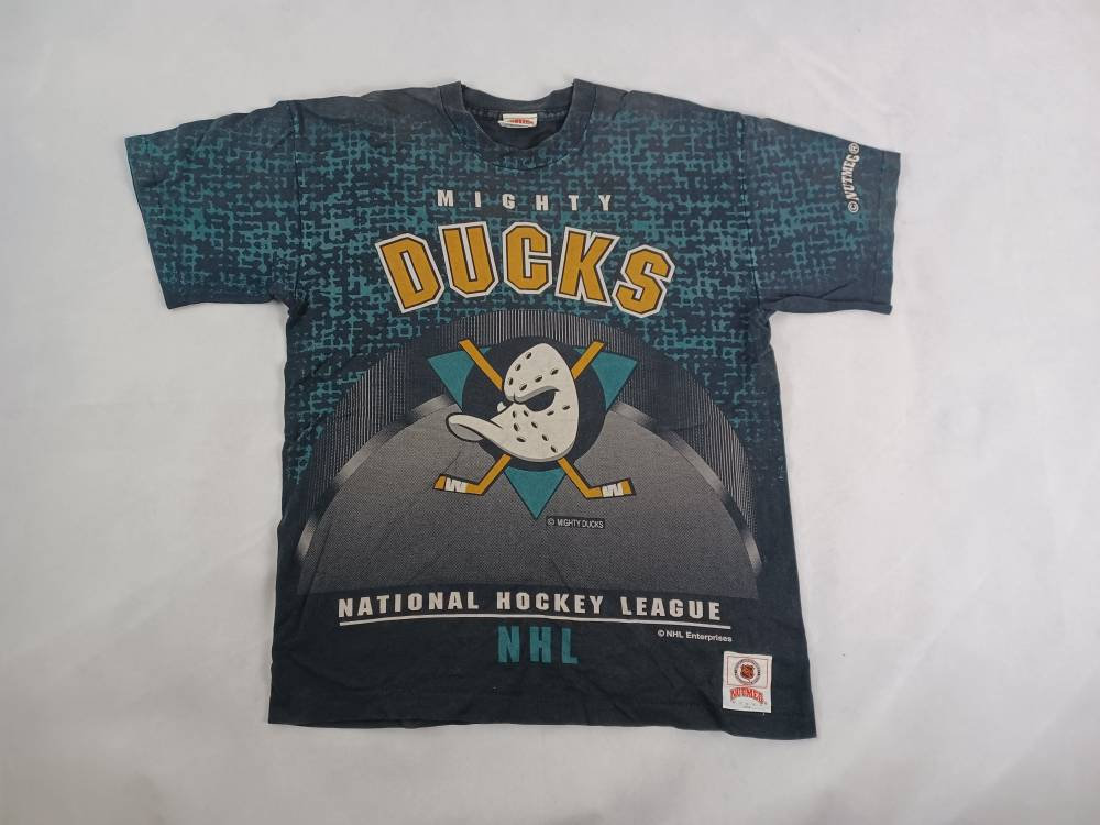 Vtg 90s Mighty Ducks Anaheim Quack Attack Hockey Ice Nhl Shirt Tee Gray 2xl  Competitor -  Australia