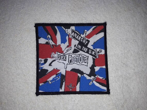Vintage 90s Sex Pistols Patch Uk Punk Buzzcocks Chaos Gem
