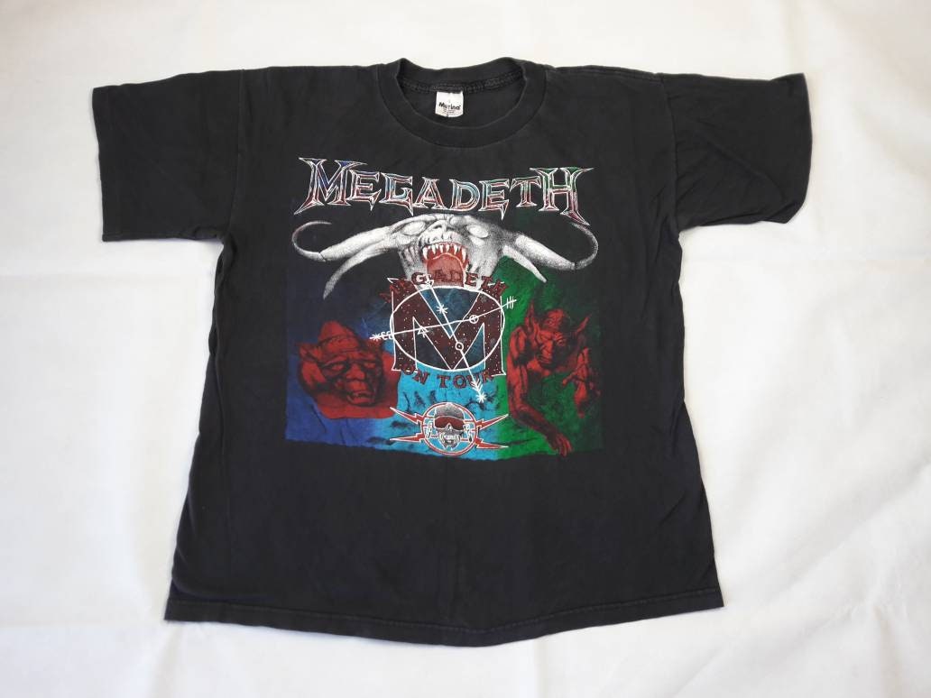 T-shirt Vintage Tournée Metal Pantera Metallica Slayer Etc. - Marque Brockum - Taille L - Occasion