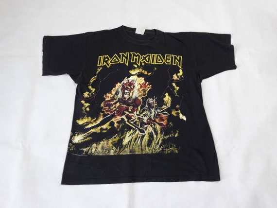 Vintage 1998 Iron Maiden T-Shirt Heavy Metal Moto… - image 1