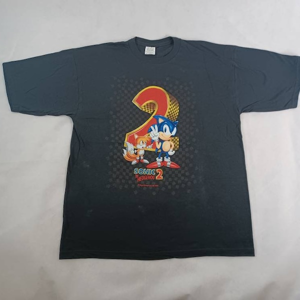 vintage 1991 Sonic The Hedgehog 2 T-Shirt Vtg 90s Arcade Game Japon Taito Shoot Em Up Atari Konami Mario