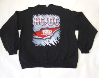 Vintage 1990 ACDC Tour Sweater Heavy Metal Motorhead Def Leppard Saxon Judas Priest