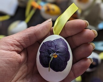 pressed flower Easter egg decoration/ set of 6