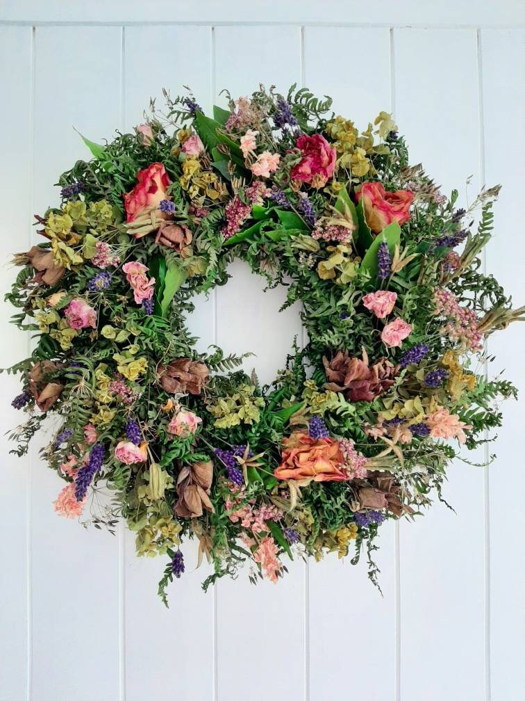 Handmade natural dried flower wreath made to order 30 40 50cm etsy uk