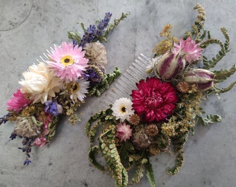 Hair piece from dried flowers, hair decorations