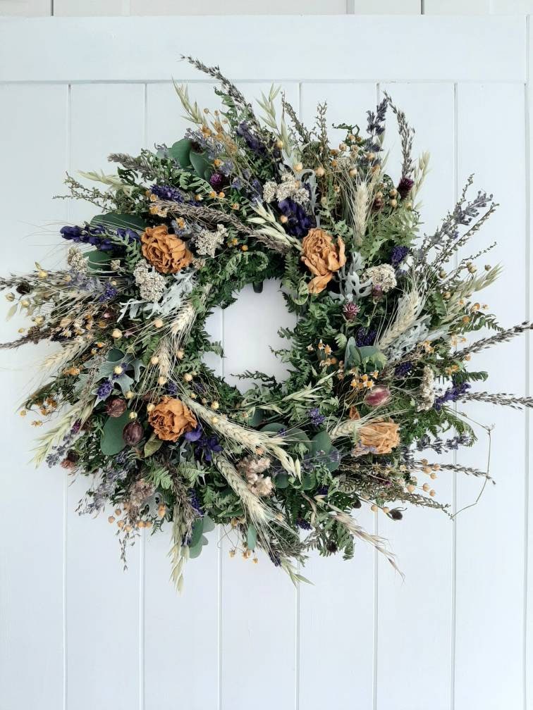 Handmade natural dried flower wreath made to order 30 40 50cm etsy uk