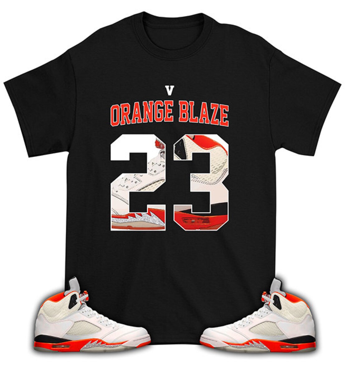 Shirt Match Air Jordan 5 Orange Blaze Orange Blaze Number 23 | Etsy