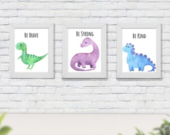 Set of 3 Dinosaur nursery prints, DIGITAL DOWNLOAD, Nursery decor, Nursery wall art, Modern animals nursery decor, Animal prints for nursery