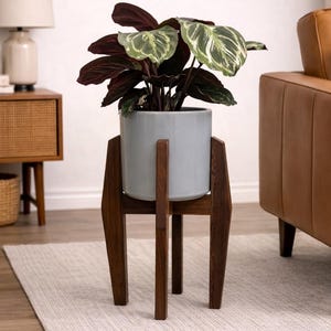 Angled Style Handmade Solid Wood Plant Stand, Plant Base, Minimalist Plant Accessory, Home Essentials Plant/Pot Base