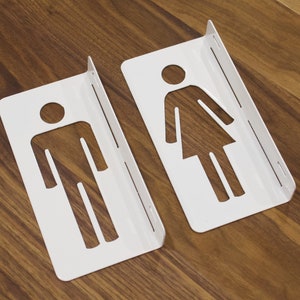Modern Restroom Sign, Bathroom Sign, Visual Sign, Metal sign, Male and Female Bathroom signs, WC sign, Toilet Gender Sign