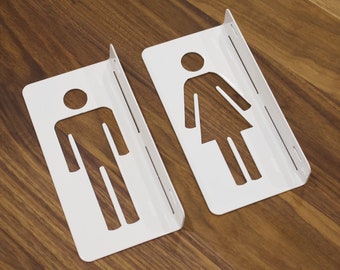 Modern Restroom Sign, Bathroom Sign, Visual Sign, Metal sign, Male and Female Bathroom signs, WC signs