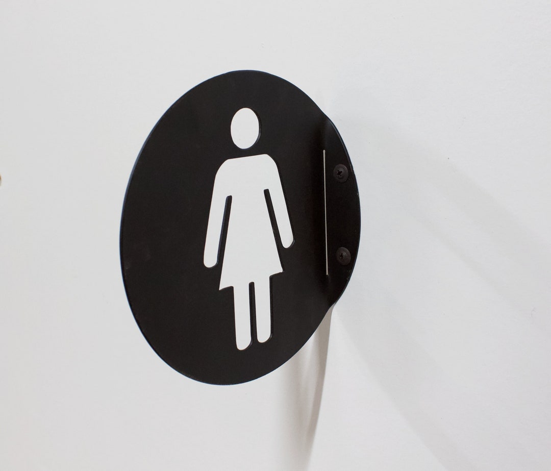 Round Modern Restroom Sign Bathroom Sign - Etsy