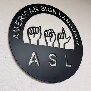American Sign Language Metal Sign, ASL Sign, - Etsy