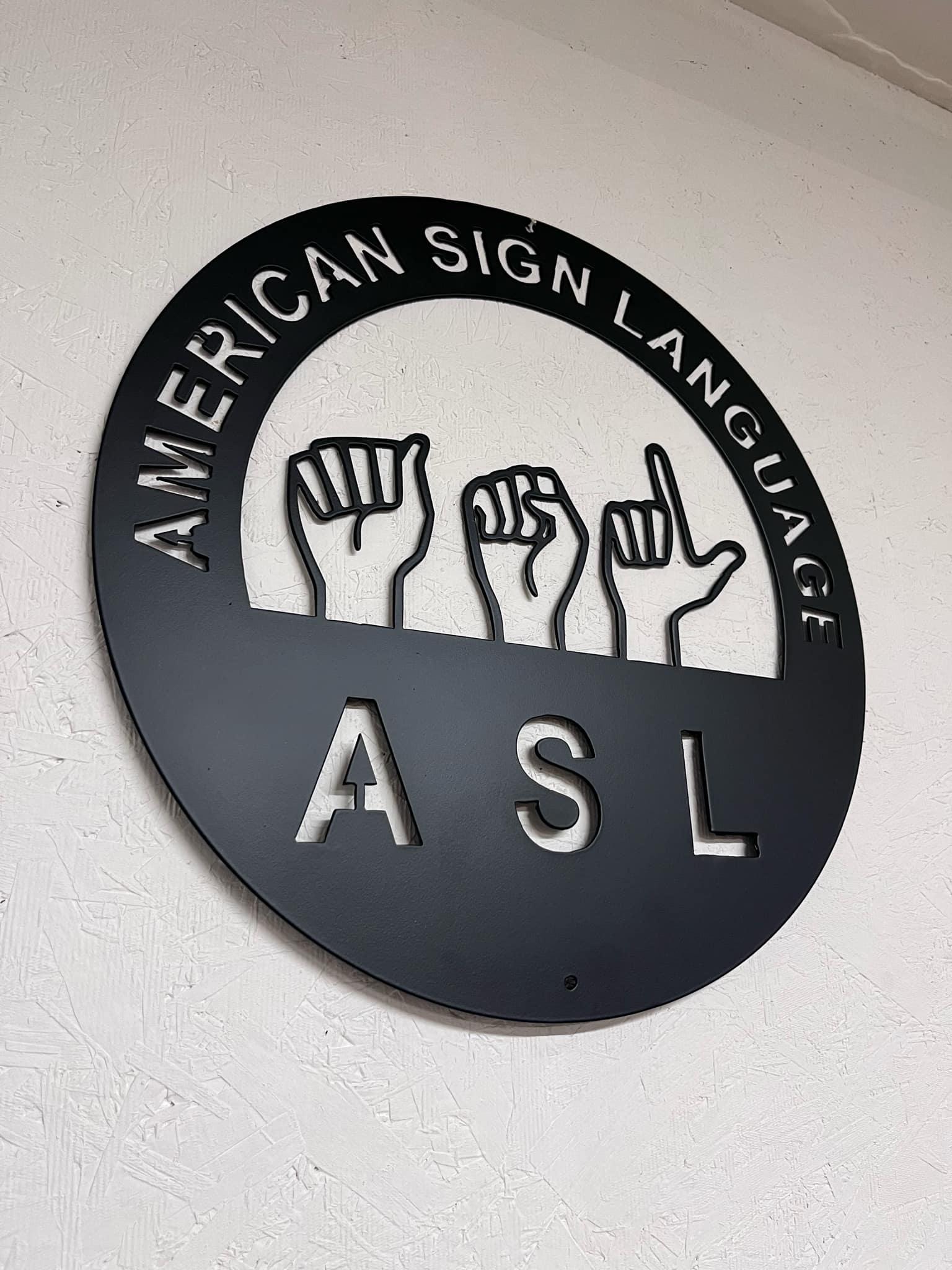 American Sign Language Metal Sign, ASL Sign, - Etsy