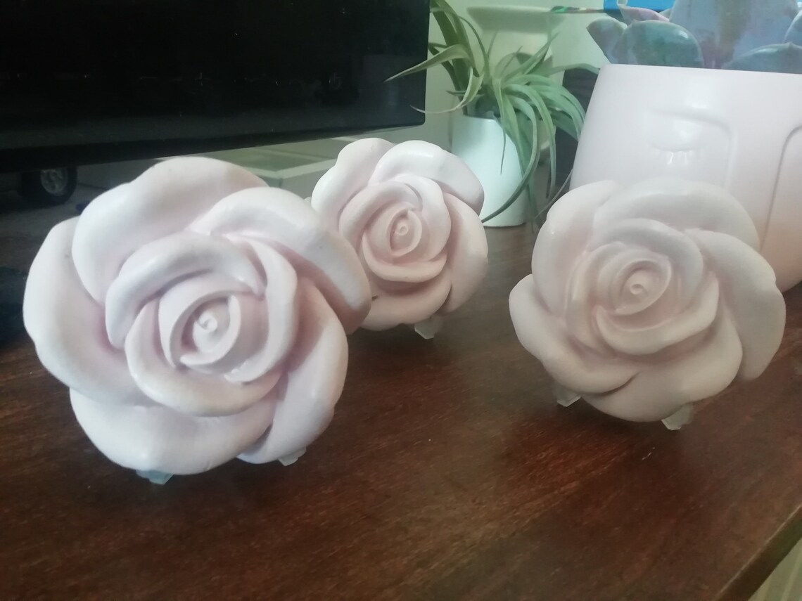 Stunning handmade pink concrete rose . Great for gifts Etsy