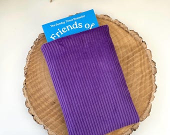 Purple Corduroy Book Sleeve: Padded Ereader/Kindle Paperwhite Cover