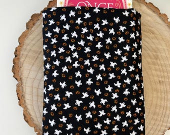 Ghost And Pumpkin Book Sleeve Handmade | Halloween Padded Book Pouch UK Gift | Book Protector | Bookish Reading Present |