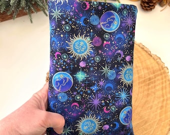 Celestial Sun Galaxy Book Sleeve: Padded Cotton Book Cosy