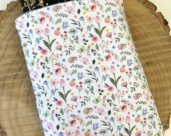 Spring Tulip Book Sleeve, Floral Tulip Book Cosy, Book Sleeve For Paperback Books, Butterfly Kindle Pouch Protector, Ebook Cosy, E-reader