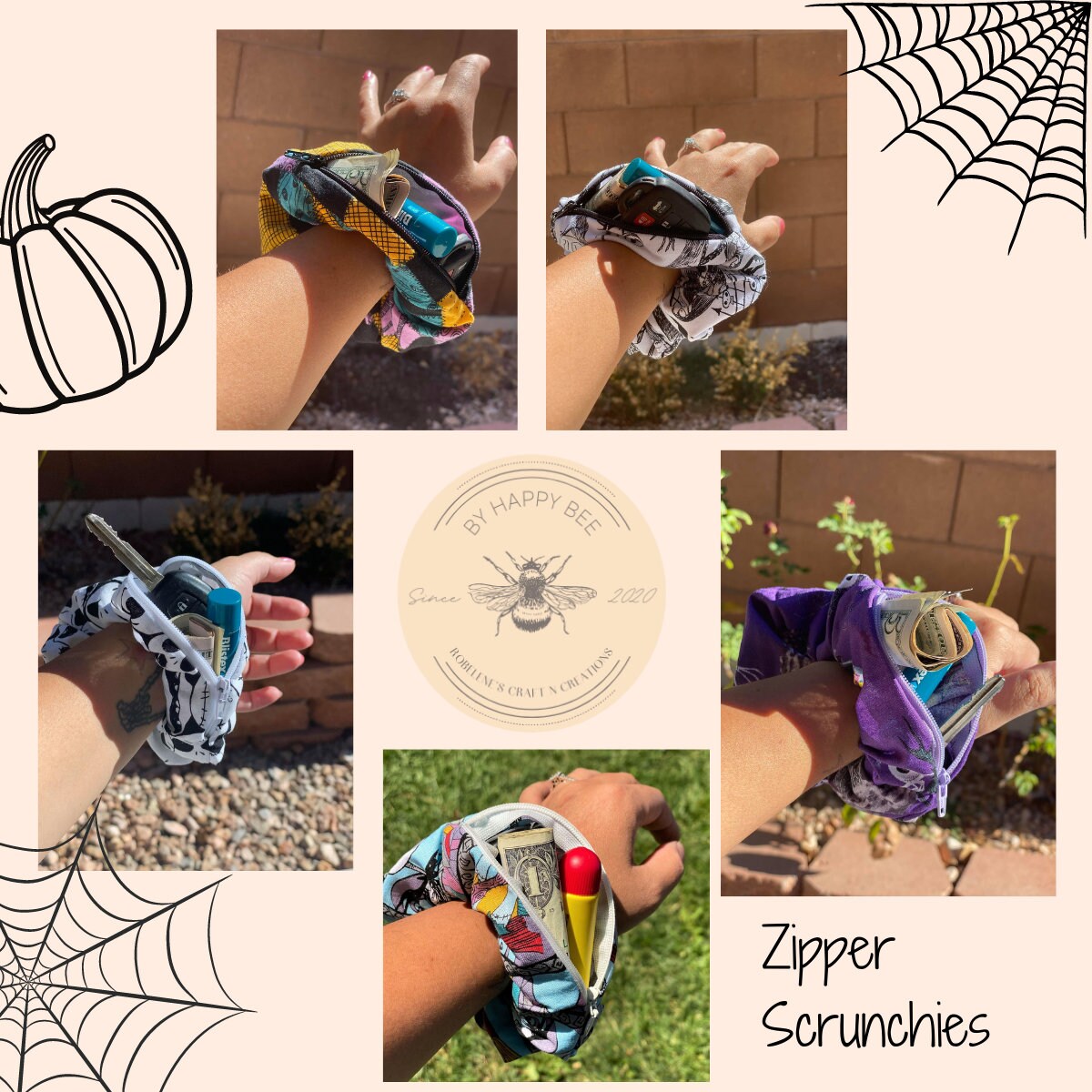 Zipper Scrunchie / N BC Scrunchies / Nightmare Before Christmass / Sc…