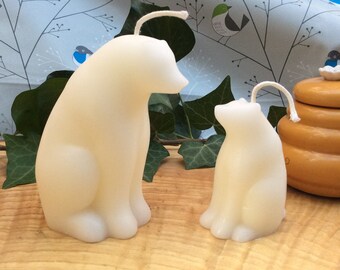 Beeswax Polar Bear Candle Gift Set: Handmade in Devon