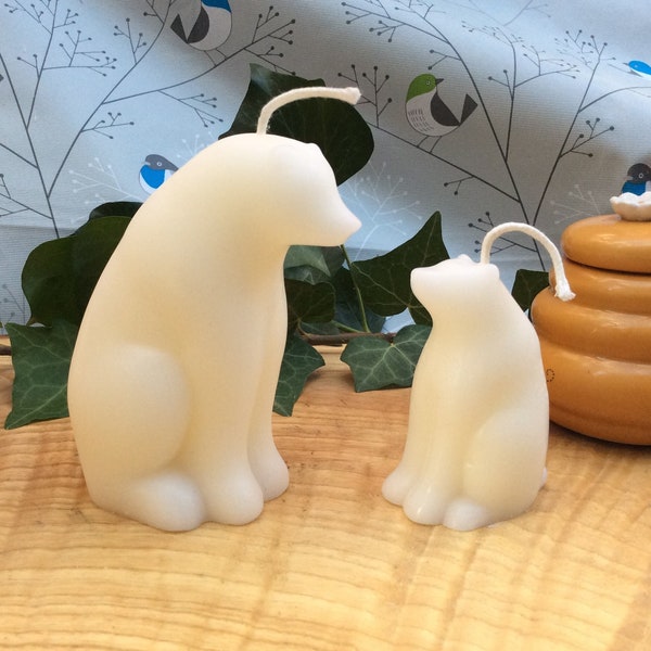 Beeswax Polar Bear Candle Gift Set: Handmade in Devon