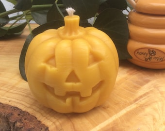 Pumpkin Beeswax Candle Halloween