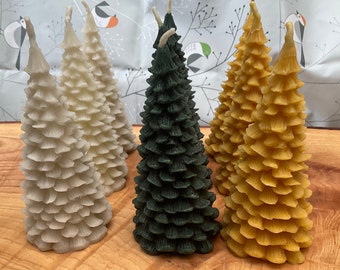 100% Beeswax Candle Christmas Tree made in Devon - Gift Wrapped 5.5cm x 13cm