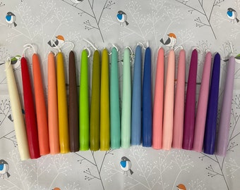 Beeswax Taper Candle Single - Hand-Poured, Devon Made - 23cm